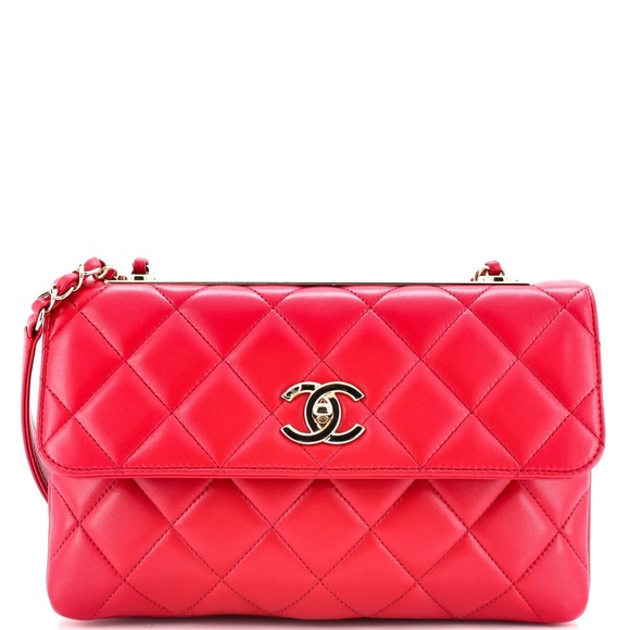 ✨🛍️ Chanel Red Quilted Lambskin Leather Medium Trendy CC Flap Bag - Picture 1 of 7